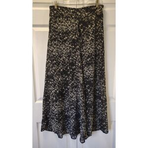 Kirat Boho Black White Abstract Print Flowy A-Line Maxi Skirt Women's Size Large